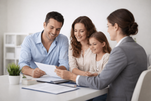 famille-choisissant-assurance-sante